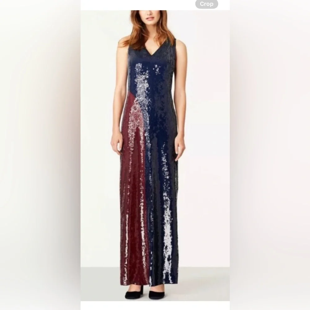 Tory Burch Ophelia Color Block Sequin Dress